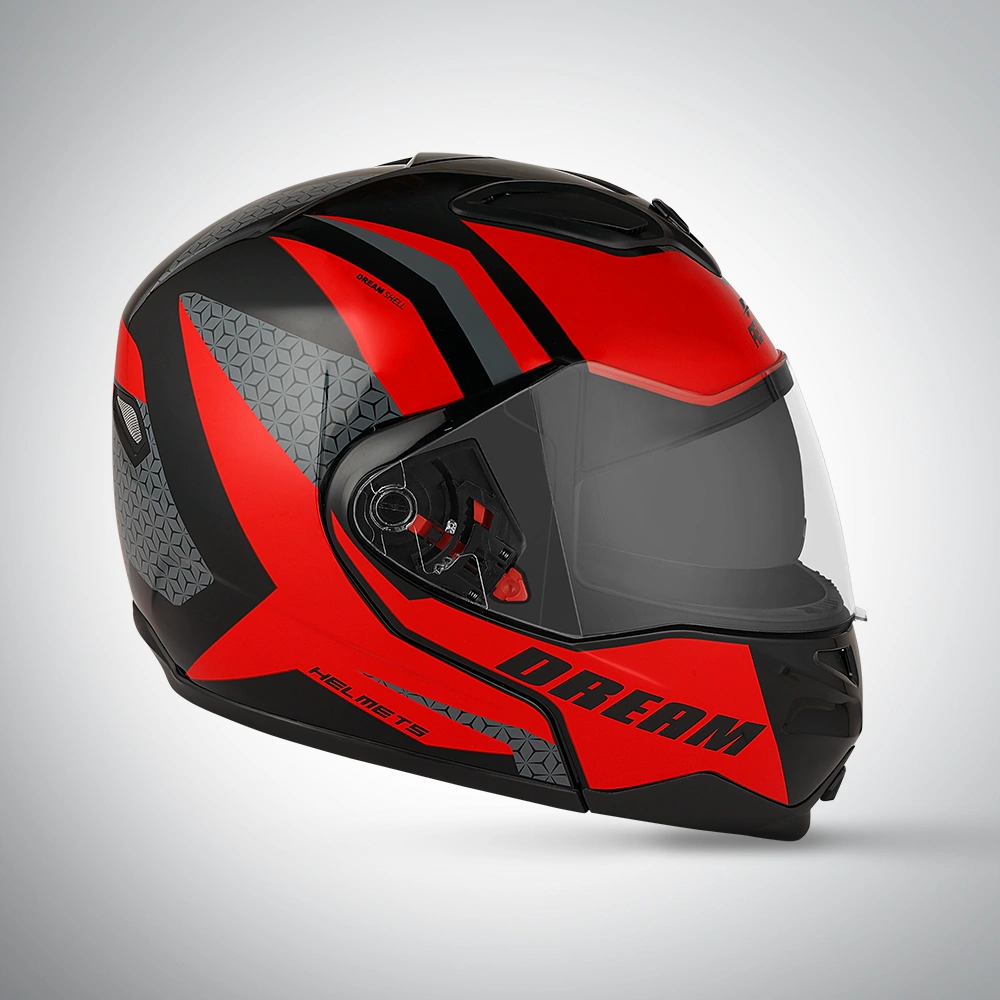 DREAM FLIP UP D1 DECORE WITH DUAL CLEAR VISOR BLACK